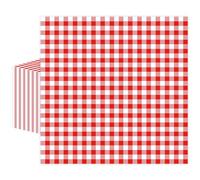50 PCS Red Checkered Paper Napkins, Disposable Party Gingham Serviettes Luncheon Napkin Plaid Dinner Beverage Napkin for Picnic Baby & Bridal Shower Wedding Birthday Party Decorations (Red)