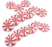 50 Pcs Red White Resin Christmas Xmas Round Sewing Buttons Craft Decorative for Clothing, Sewing Buttons
