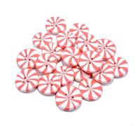 50 Pcs Red White Resin Christmas Xmas Sewing Buttons Round Sewing Buttons Craft Decorative for Clothing