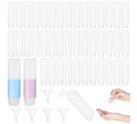 50 Pcs Refillable Travel Bottles With Flip Caps, Funnels, And 30Ml Containers For Shampoo, Lotion, And More