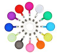 50 Pcs Retractable Badge Reel Clips Holder for Hanging ID Card Name Key Chain (Multi Color)