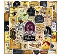 50 Pcs Retro Potion Label Stickers for Kids Teens Adults Boys Girls Gift,Stickers Pack for Laptop,Skateboard,Luggage,Car,Bike, Cup,Computer,Water Bottle Decor,Vintage Vinyl Waterproof Sticker Decals