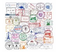 50 Pcs Retro Stamp Postmark Theme Stickers,Waterproof Transparent Retro Postmark Stickers for Scrapbooking, Journal, Envelope, Laptop, Water Bottle, Suitcase, Aesthetic DIY Crafts