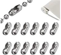 50 Pcs Roller Blind Chain Connectors - 4.5mm Stainless Steel Roman Blind Clips & Cord Connectors - Heavy Duty Beaded Chain Extensions for Vertical Blinds, Window Shades & Home Decor (Silver)