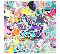 50 Pcs Roller Skating Stickers Waterproof Decals for Water Bottles Laptop Luggage Computer Mobile Phone Guitar Skateboard Decoration