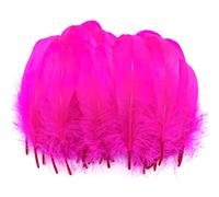 50 Pcs Rose Red Feathers for Crafts, Natural Goose Feathers for Fantasy Ornament DIY Dream Catchers Earring Wedding Party Art Crafting Gift Box Filling Decoration Crafts, 18-20cm