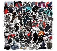 50 Pcs Scary Crow Stickers Decals for Water Bottle Laptop Luggage Car Bike Bicycle Waterproof Vinyl Stickers Pack