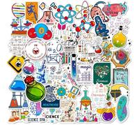 50 Pcs Science Laboratory Stickers, Fun Chemistry & Laboratory Equipment Decals, Waterproof Vinyl Stickers for Kids, Teachers, Scrapbook, Journal, Laptop, Phone Case, Water Bottle