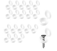 50 Pcs Screw Cover Caps, White Plastic Hinged Screw Caps for Outside Windows Hardware Railings Furniture (Large White)