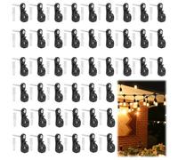 50 Pcs Screw-in Hooks for Outdoor String Lights, Heavy Duty Hangers for Warm Christmas Ambience, Christmas Light Hooks for Fairy Lights on Patios, Fences and Rooflines for Magical Festive Décor