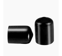 50 Pcs Screw Thread Protectors, Inner Dia 13mm PVC Rubber Round Tube Bolt Cap Plastic End Cap Cover Black Thread Protectors