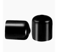 50 Pcs Screw Thread Protectors, Inner Dia 15mm PVC Rubber Round Tube Bolt Cap Plastic End Cap Cover Black Thread Protectors