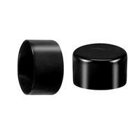 50 Pcs Screw Thread Protectors, Inner Dia 50mm PVC Rubber Round Tube Bolt Cap Plastic End Cap Cover Black Thread Protectors
