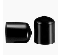 50 Pcs Screw Thread Protectors, PVC Rubber Round Tube Bolt Cap Plastic End Cap Cover Thread Protectors Black, Inner Dia 18mm