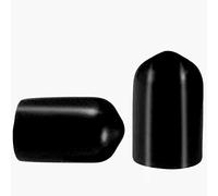 50 Pcs Screw Thread Protectors, PVC Rubber Round Tube Bolt Cap Plastic End Cap Cover Thread Protectors Black, Inner Dia 8mm