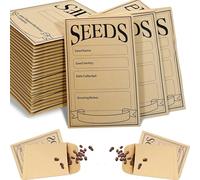 50 PCS Seed Envelopes, Small Brown Envelopes, Seed Packets, Seeds Envelope Smalls Brown Paper with Smalls Browns Paper with Types Name Template Sealing Saving Envelope for Saving (8x12cm)