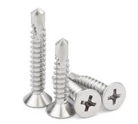50 Pcs Self Drilling Countersunk Screws, 4.8 x 19mm Phillips Flathead, 304 Stainless Steel, Multi Purpose Self Tapping Screws for Metal Sheets, Wood, Drywall