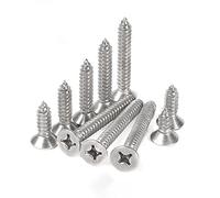 50 Pcs Self Tapping Screws, M6 x 14mm Multi Purpose Screws, 304 Stainless Steel, Phillips Flathead Screws for Wood, Drywall and Furniture