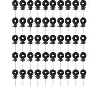 50 Pcs/Set Black Screw In Ring Insulators Electric