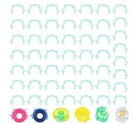 50 pcs Sewing Bobbin Clips, Colorful Bobbin Holders, Plastic Clear BobbinsHolder Small Thread Clamps Spools Organizers, for Sewing and Quilting Supplies Thread Spool Organizing Tool Accessories