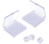 50 PCS Sewing Machine Bobbins, Transparent Plastic Sewing Machine Bobbins with Storage Case Box, for Brother Singer Babylock Janome Kenmore Sewing Machine
