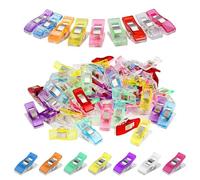 50 Pcs Sewing Quilting Crafting Clips Plastic Fabric Clip Wonder Fabric No Pins Binding Quilting Crafting Assorted Colors Clips Fabric bias Binding Tape for Sewing, Quilting, Crafting and Knitting