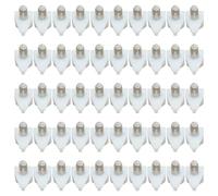 50 Pcs Shelf Studs, Steel and Plastic Shelf Pegs for Bookshelf Cabinet Wardrobe, White Pin Supports for DIY Furniture Installation