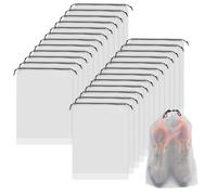 50 Pcs Shoe Bags for Travel, KUAOOAUK Waterproof Dust Proof Storage Bag with Drawstring Rope, Portable Organizer Pouch for Clothes Underwear Shoes Cosmetic Travel Accessories(30x40cm)
