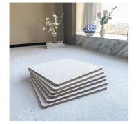 50 Pcs Short Plush Foam Interlocking Floor Mat Climbing Area Rugs Square Soft Fluffy Tiles With Border Mat Flooring Tiles For Home Decoration(White,10 pcs)