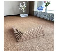 50 Pcs Short Plush Foam Interlocking Floor Mat Climbing Area Rugs Square Soft Fluffy Tiles With Border Mat Flooring Tiles For Home Decoration(Dark Brown,30pcs)
