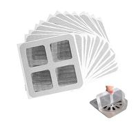 50 Pcs Shower Drain Hair Catcher - Self-Adhesive Disposable Mesh Floor Drain Sticker, Window Screen Repair Patches, Fly Screen Mosquito Net Repair Patch for Bathroom, Kitchen, Window Screen Holes