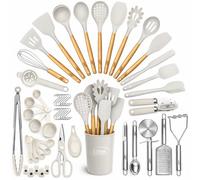 50 PCS Silicone Kitchen Utensils Set, Klauns Wood and Silicone Cooking Utensils Set, Non-Stick and Heat Resistant Kitchen Utensil Set, Kitchen Tools