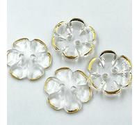 50 pcs Silver/Gold Rose Flower Acrylic Buttons for Decoration Handmade Craft Sewing Accessories PT364-Gold Color