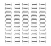50 Pcs Slide Buckle, Rectangle Adjusting Buckle Iron Pull Core Adjustment Buckle Line Buckle Belt Bag Strap Buckle for Fasteners, Strap, Backpack(2.8x32x15mm)