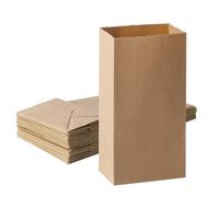 50 Pcs Small Brown Paper Bags, Kraft Bags for Food, Grease Proofing Gift Party Halloween, Birthday, Bakery Goodie Sweet Sandwich Favor 9 x 5.5 x 18 cm (S)