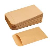 50 Pcs Small Brown Seed Envelopes, Kraft Paper Envelopes, Compact and Secure Design for School Payments Small Items, Wages, Notes, Coins, Compact and Secure Design, 16 x 10 cm