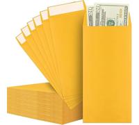 50 Pcs Small Envelopes, Self Adhesive Seed Envelopes, Kraft Paper Coin Envelopes, Money Envelopes for Payroll, Bead Envelopes or Stamp Envelopes (8.1 x 16.5 cm) (Yellow)