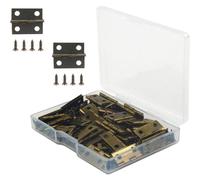 50 Pcs Small Mini Hinges Box Small Hinges,Bring A Screwdrive, Mini Folding Butt Hinges Antique Bronze, Mini Hinges Retro Butt Hinges Metal Hinge for Wooden Jewelry Box with 200 Screws (Bronze)