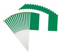 50 Pcs Small Nigeria Flag Mini Nigerian Handheld Stick Flags Nigeria Hand Held Stick Flag for Party Celebrations Sporting Events Pub Car Decorations