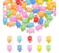 50 Pcs Small Resin Turtles, Luminous Mini Resin Animals Tiny Sea Turtle, 2.6cm DIY Small Plastic Colorful Animals Figures Glow in the Turtle for Garden Fish Tank Aquarium Dollhouse Decor