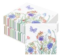 50 PCS Soft Paper Napkins 3Ply 33CM(Unfolded) 16.5CM(Folded) - Spring Summer Theme, Disposable, Eco-Friendly, Serviettes Napkins for Birthday, Weddings or Everyday Use