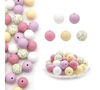 50 PCS Spacer Beads Colorful Bracelets Silicone Jewelry Making Supplies for Necklace Silicone