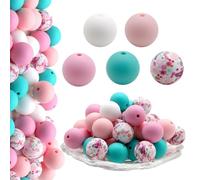50 PCS Spacer Beads Colorful Bracelets Silicone Jewelry Making Supplies for Necklace Silicone