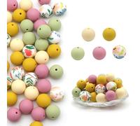 50 PCS Spacer Beads Colorful Bracelets Silicone Jewelry Making Supplies for Necklace Silicone