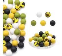 50 PCS Spacer Beads Colorful Bracelets Silicone Jewelry Making Supplies for Necklace Silicone