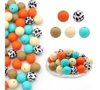 50 PCS Spacer Beads Colorful Bracelets Silicone Jewelry Making Supplies for Necklace Silicone