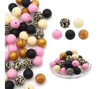 50 PCS Spacer Beads Colorful Bracelets Silicone Jewelry Making Supplies for Necklace Soft Loose