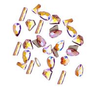 50 Pcs Specific-Shaped Glass Crystal Set 3D Tips Decoration Nail Art Rhinestones Manicure Accessories Mobile Phone Pink AB