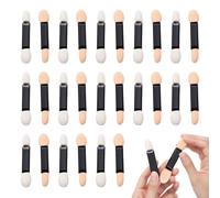 50 Pcs Sponge Eyeshadow Applicators, Eye Shadows Sponge Applicators Sticks, Disposable Dual Sided Eyeshadow Brushes, Eye Makeup Brushes Set for Nails and Eyeshadow Makeup (Black)