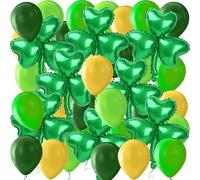 50 Pcs St Patricks Day Decorations Set, Green Shamrock Foil Balloons Gold & Green Latex Balloons, St Patricks Day Decorations Kit, Perfect for Home, Wall, Ceiling Decor Festival Party Supplies